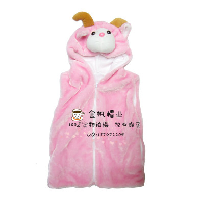 Foreign trade export the sheep children express waistcoat children 's cartoon vest in the vest of the animal model plush vest.