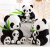 Panda doll plush toy cute mother and son panda eating bamboo doll