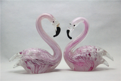 Handmade glass ornaments glass crafts creative Swan married couples gifts