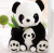 Panda doll plush toy cute mother and son panda eating bamboo doll