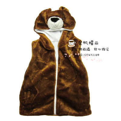 Foreign trade export brown bear children express waistcoat children 's cartoon vest of the vest animal model plush vest.