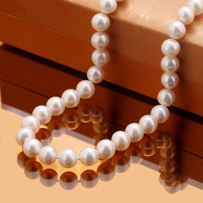 Factory wholesale AAAA-level natural freshwater genuine Pearl Necklace light circle mum gift 925 Silver