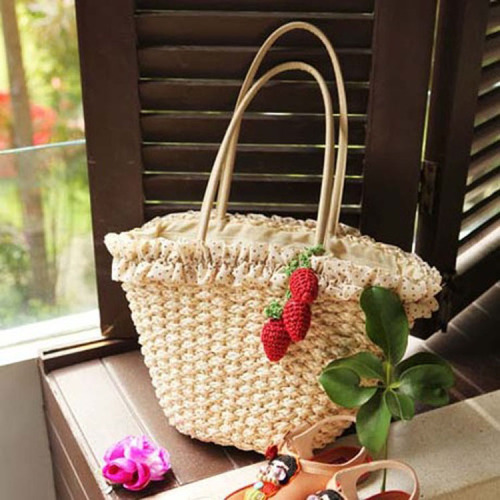 new straw woven women‘s bags corn husk woven shoulder bag european american style beach bag