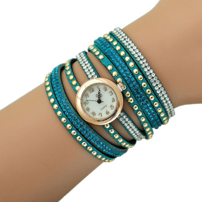 Korea Ribbon rivet-studded watches ladies wrapped bracelet color wholesale