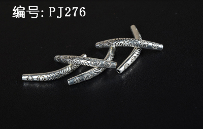PJ276 Miao silver Tibetan silver pipe fish Tibetan silver accessories DIY handmade Tibetan Jewelry Accessories