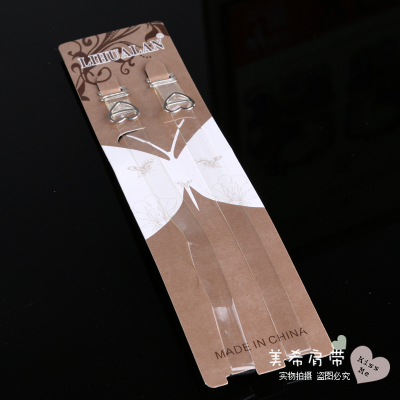 Korean version of the transparent silicone non-slip metal buckle love invisible underwear bra straps