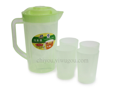 2L large capacity jug set 4 cups syrup Kettle bar pot CY-9517