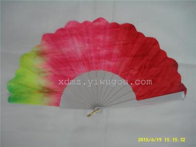 Flat plastic lace silk dress fabric satin surface and advertising promotional gift wedding fan
