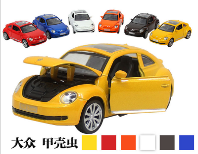 Best selling 1:32 sound and light model cars classic Volkswagen mini alloy pull back beetle