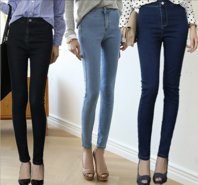 2015 Korea new classic waist Slim Pencil jeans backing tide