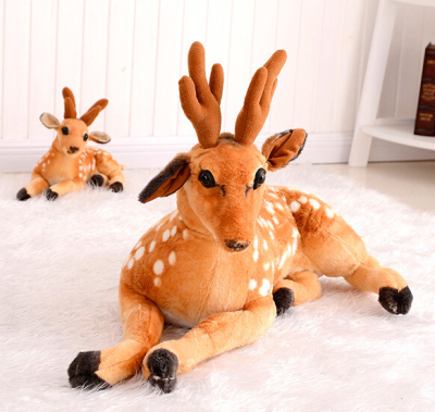 Simulation plush toys in sika deer Fawn figurine child birthday gifts