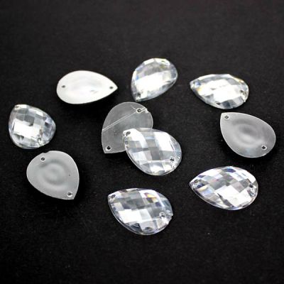 Crystal Beads  Tear Drop Flatback Crystal Clear Glass Beads Sew On DIY Beads For Wedding Dress