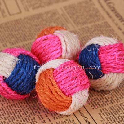 Catch pets pet supplies cat toys, sisal woven ball mill to catch ball cat toys and cat toys