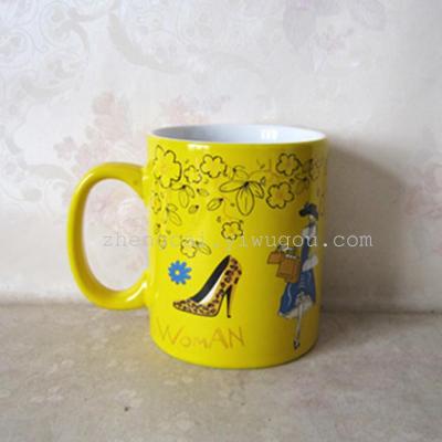 Customized ceramic glazed coffee cups mugs customized OEM 