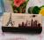 New British scenery picture two fold long style girl's purse/contrast color purse/fashion purse