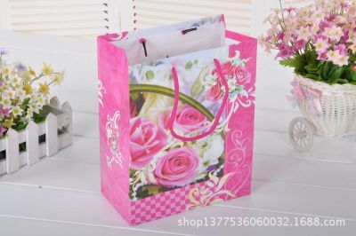 New Fashion Pink Flowers Series Paper Bag Wedding Paper Bag