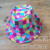 Children's colorful squares geometric mosaic of Sir top hat Cap hats