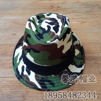 Korean Style Camouflage Children's Hat Jazz Hat Stitching Performance Hat Top Hat