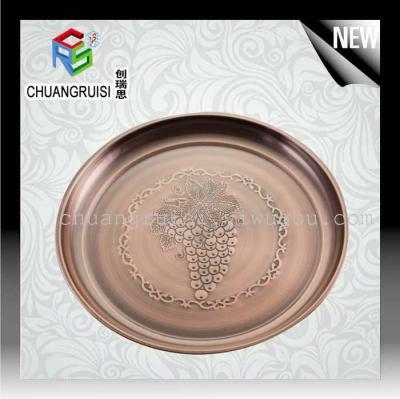 Factory direct sale copper tray stainless steel grape flower copper plate