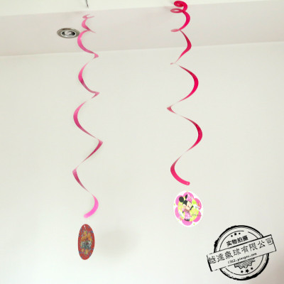 Lanfei Birthday Party Holiday Decoration Wedding Supplies Creative Garland Colored Ribbon Paper Spiral Hanging Strip