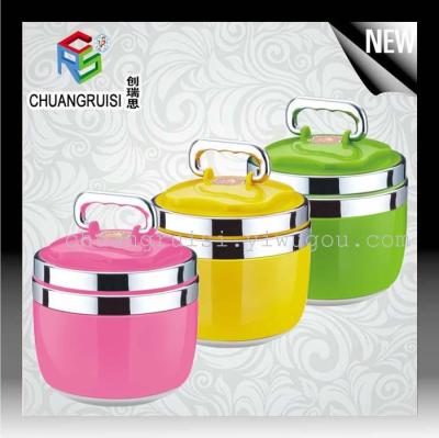 Color stainless steel insulated lunch box double wall with handles color box thermal insulation box