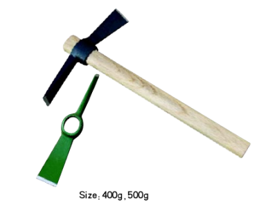 Multi-purpose wooden handle gardening pick