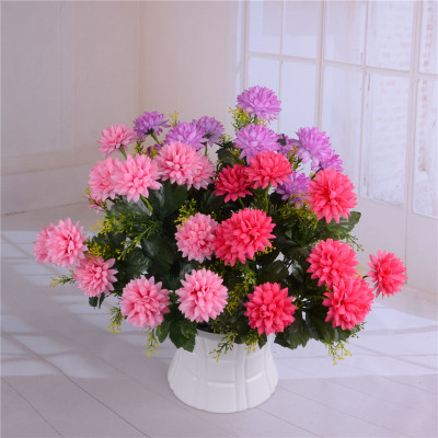 Simulation flower artificial flower 12-head bending ball Chrysanthemum