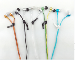 Js-105c plain color zipper earphone