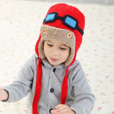 Korean version of the knitting and plush children's Lei Feng Cap wool ear Trapper Hat