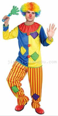 Adult clown costume for Halloween magic show clown dovetail clothing