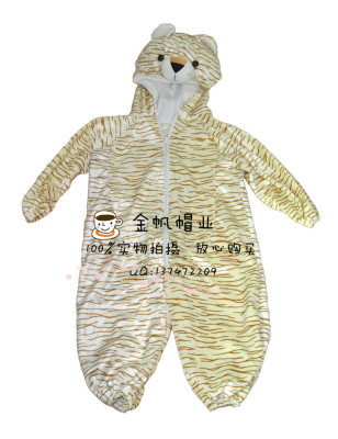 Export cartoon high quality animation stage costumes for children's costumes of the super - soft jumpsuit hooded tiger.