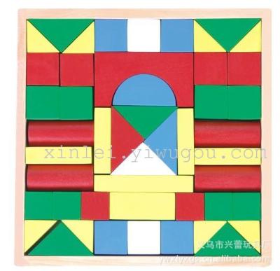 Wooden toys educational toys 48 tablets of colored blocks