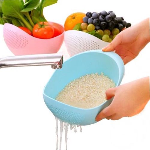 colorful thickened kitchen rice washing machine rice washing sieve rice washing basin plastic draining washing vegetable basket vegetable washing basket