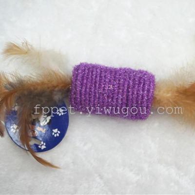 Catch pets pet supplies cat toys purple feathered cylindrical grinding caught cat toys