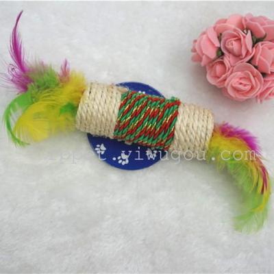 Catch pets pet supplies cat toys, sisal fine-feathered cylindrical grinding caught cat toys