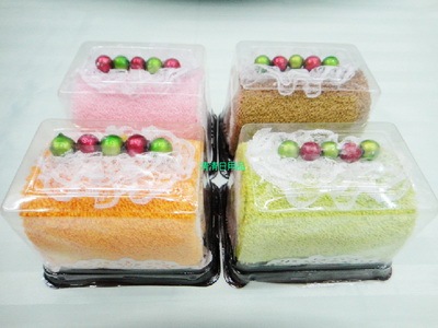Lace Rectangular Plastic Box Cake Towel with Beads