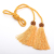 Hat tassels. Hat ear, hard Hat ear curtain hanging ear, cushion hanging ear, Tassel, Yellow Brocade accessories