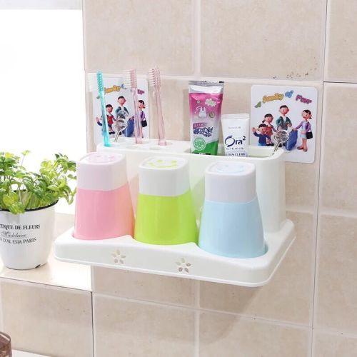 Creative Toothbrush Holder Tooth Glass Suit Korean Family of Three Toothpaste Box Wash Tooth Cup Tooth Mug