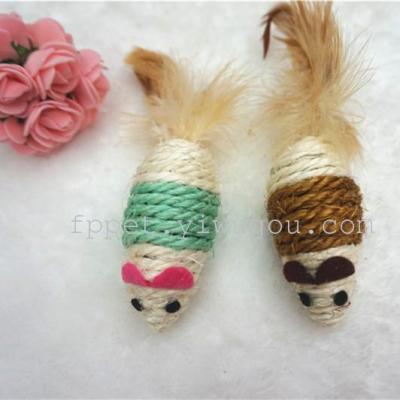 Pet rat caught in pet toys hemp cat toys can be ground to catch the cat toy 2PC