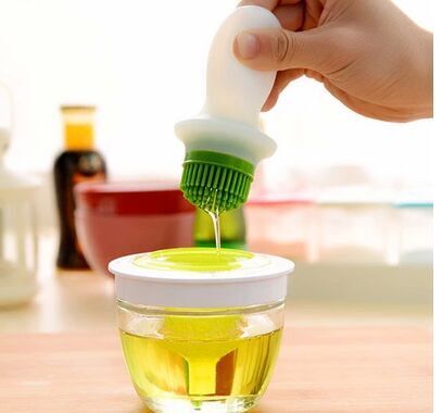 Silicone Brush Barbecue Brush Brush Pancake Heatproof Baking Tool Glass Oiler Brush Oil Bottle Drain Tank