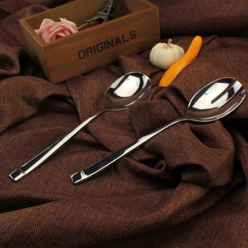 Italian Stainless Steel Salad Spoon Salad Fork Meal Fork Fork Western Tableware Leak Fork 