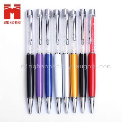 Luxury pen touch rhinestone metal ball pens creative Crystal cute black oil pen Ballpen