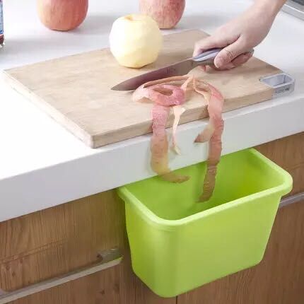 Creative Multi-Function Kitchen Garbage Storage Box Cabinet Door Hanging Sundries Desktop Plastic Trash Can 