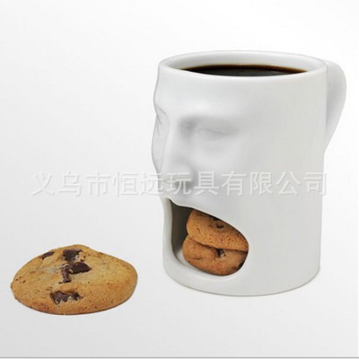 The face of ceramic cup mug cookies funny novel creative ceramic cup