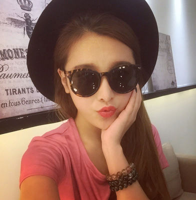 Korean matte Sunglasses retro color sunglasses glasses fashion female jelly
