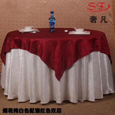 Factory Direct Supply Wedding Floral Tablecloth Large round Table Hotel Activity Tablecloth Hotel Table Cloth Hem Jacquard Tablecloth