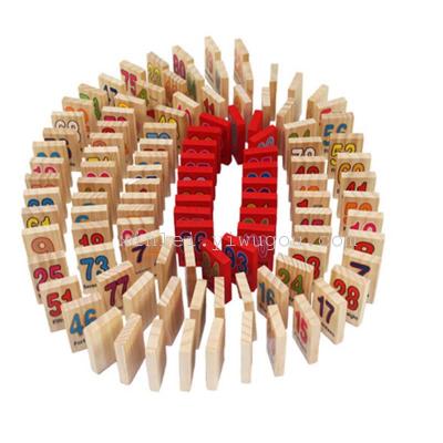 Educational wooden toys children's toys, math dominoes