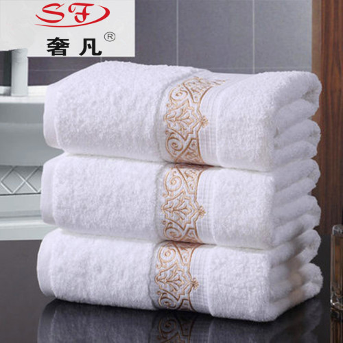 luxury five-star hotel towel pure cotton plus size thickening platinum satin bath towel