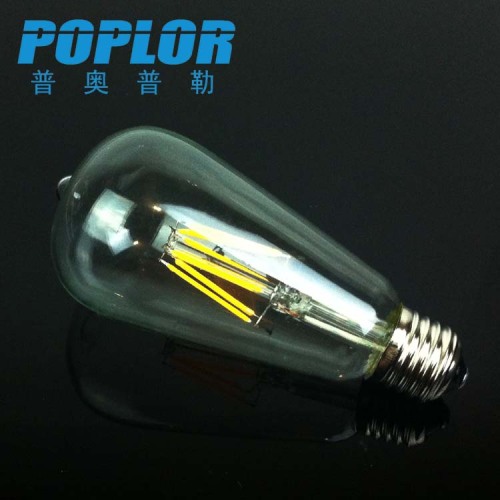 led bulb st64 transparent cover filament lamp e27/b22 crystal lamp light source 220v 4/6/8/10/12w