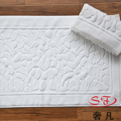 Hotel cotton bath mat bathroom with antislip bedroom bedside Mat White 400g